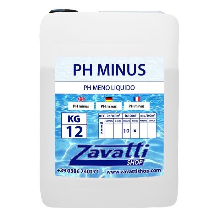 12 Lt PH minus - Riduttore PH liquido per dosatori automatici piscine